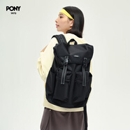普尼PONY1972男女同款日常通勤雙肩包防水耐磨輕便背包學(xué)生包電腦包 243U3AA02BK 黑 均 碼