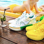 李寧（LI-NING）馭帥13籃球鞋男鞋高幫韋德之道閃擊6 ABAQ019-2標準白 44