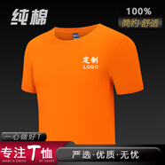 印時空 t恤定制聚會文化衫圓領(lǐng)短袖印字班服訂制工衣定做工作服印圖logo 橙色純棉短袖定制 S