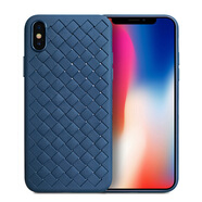 品怡適用蘋果12 iPhone8plus XS 11Pro max XR編織紋散熱手機(jī)軟殼 編織紋【藍(lán)色】 iPhoneX/XS