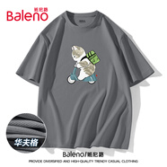 班尼路（Baleno）夏季短袖男女款潮牌定制卡通貓百搭上衣t恤運動(dòng)寬松五分袖衣服