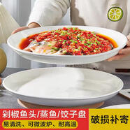 DASHINGLASS大盤(pán)子家用陶瓷剁椒魚(yú)頭專(zhuān)用盤(pán)子裝大盤(pán)雞的盤(pán)子大號圓形深湯盤(pán) 直徑25厘米 10英寸（2只）