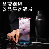 瓦倫丁日式超薄水晶玻璃杯中號圓筒杯酒吧專(zhuān)用雞尾酒杯直飲杯美式咖啡杯 中號超薄圓筒杯 360ml 1只