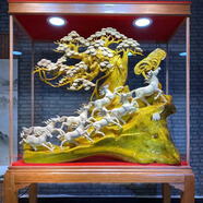 太行崖柏根雕意境天然隨形八駿馬金絲楠木雕大型開業(yè)禮品客廳擺件 定金聯(lián)系客選款1000