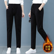 啄木鳥(niǎo)黑色運(yùn)動(dòng)褲子女冬季加絨2025新款小個(gè)子加厚休閑女褲直筒長(zhǎng)褲 黑色(款) 加絨 -50# 2XL (125-140斤)