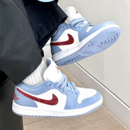 耐克（NIKE）Air Jordan 1 LOW AJ1黑白熊貓男女低幫復古休閑運動(dòng)籃球鞋 DC0774-164藍白 38