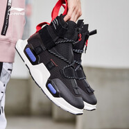 李寧（LI-NING）19新品 男子紐約時(shí)裝周中國李寧系列重燃高幫籃球休閑鞋 標準黑/乳白色AGBP038-4 39.5