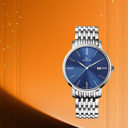 摩紋（Marvin）瑞士手表男士進(jìn)口表商務(wù)經(jīng)典腕表送男女朋友老婆情人節新年禮物 藍盤(pán)銀殼鋼帶M025.13.52.13