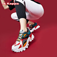 Kappa藝術(shù)家聯(lián)名情侶男女復(fù)古跑鞋老爹鞋-K0AW5MM09D 梅紅色/深灰色-542A 35