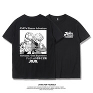 JOJO的奇妙冒險(xiǎn)空條承太郎吉良吉影聯(lián)名動(dòng)漫周邊衣服jojo純棉T恤男短袖潮麟月 喬魯諾 T 黑 2XL