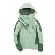 獵遠(yuǎn) 沖鋒衣男兩件套三合一防風(fēng)防水透氣戶外登山服女保暖抗寒加厚抓絨衣情侶款加大碼 1818 豆綠（女） XL