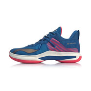 李寧（LI-NING）籃球鞋閃擊6精英版J戰(zhàn)靴CBA美國(guó)隊(duì)實(shí)戰(zhàn) ABAP069-2丹寧藍(lán)/熒光焰紅 44