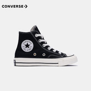 匡威（Converse）童鞋兒童中高幫帆布鞋春夏新款男童1970s經(jīng)典款休閑鞋女孩帆布鞋 黑色-70S 小童魔術(shù)貼 29 【建議腳長18cm】