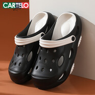 卡帝樂(lè )鱷魚(yú)洞洞鞋男夏季涼鞋戶(hù)外兩穿拖鞋男時(shí)尚沙灘鞋男 1470 黑白 42-43