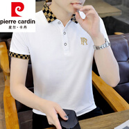 皮爾卡丹（pierre cardin）P.OLO衫男短袖t恤男裝夏季潮流半袖純色棉上衣夏款高端休閑衣服針 TX1108白色 XL (125-135斤)