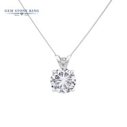 GEM STONE KINGGSK 70分莫桑石項(xiàng)鏈女14K金鑲0.7克拉莫桑鉆吊墜女友生日禮物經(jīng)典