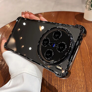 巴蒂尼 超防摔適用vivox200手機殼vivox200pro mini新款x100s透明x90高級感x60鏡頭全包氣囊硅膠男女軟套 【深空黑】氣囊超強防摔*高透抗氧不黃 vivo X50