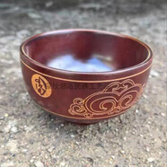蒙古藏族民族創(chuàng)意木碗木質防燙成人飯碗吉祥八蒙文五蓄木碗奶茶碗 吉祥如意紋11.9*6.7