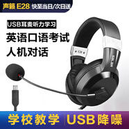聲籟（SaLaR）E28 學(xué)校推薦頭戴式耳機(jī)電腦英語(yǔ)聽力聽說(shuō)考試中考人機(jī)對(duì)話錄音跟讀電教專用口語(yǔ)學(xué)習(xí)USB接口耳麥 E28-USB插頭-內(nèi)置聲卡-電腦通用