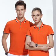 紐嘉純棉短袖工作服定制t恤文化衫定制印字polo男女團體工服印字 橘色 S