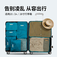 m square旅行美學(xué)收納袋8件套裝收納包洗漱包化妝包鞋袋收納包出差 湖水藍(lán)