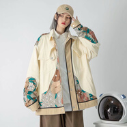 蘭威費(fèi)雷年新款春秋外套女蕾絲設(shè)計(jì)感棒球服國(guó)潮小香風(fēng)工裝夾克 拼色 XL （125-135斤左右）
