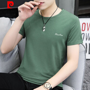 皮爾卡丹（pierre cardin）莫代爾冰絲t恤短袖男簡約衣服百搭夏季圓領(lǐng)夏裝休閑冰感半袖潮流 8817-223果綠色 2XL【140-160斤】