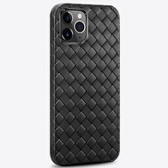巨索 編織紋后殼蘋果16promax手機殼iPhone15Pro Max手機殼13Pro全包14pro保護(hù)散熱防摔保護(hù)殼超薄 黑色 iPhone13pro