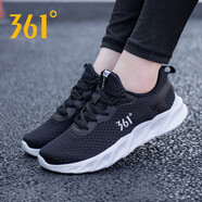 361°女鞋運動(dòng)鞋透氣網(wǎng)面鞋夏季網(wǎng)鞋黑色跑步鞋全黑鞋子通勤鞋女士跑鞋 曜石黑/361度白2262 37