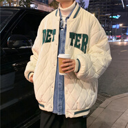 廣馬 棉衣男冬季ins潮牌港風(fēng)寬松加厚棉服港風(fēng)潮流棒球服棉襖外套 卡其色（冬季加棉加厚款）XZ100 XL建議135-150斤