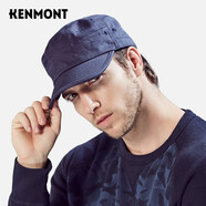 卡蒙（Kenmont）戶外帽子男四季棉帽子休閑鴨舌帽春秋英倫純色平頂帽2528 藏青色(全封款） 均碼 可調(diào)節(jié)58.5cm