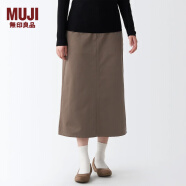 无印良品 MUJI 女式 丝光斜纹 裙子半身长裙秋冬季简约风纯棉全棉BEK37C2A 深咖啡色 S(155/62A)
