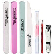 sunshine磨修指甲打磨條挫條海綿搓條美甲專(zhuān)用銼修甲修手砂條銼刀 美甲工具7件套