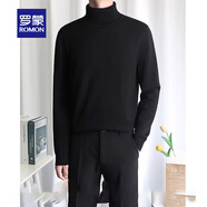 羅蒙毛衣高領(lǐng)男修身黑色2025春秋新款純色針織衫男士?jī)?nèi)搭打底衫 高領(lǐng) 黑色 2XL