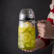 圓舍（Yumsir）耐熱玻璃冷水壺大容量涼水壺晾白開水杯套裝客廳泡檸檬水扎壺家用 樂檬壺【小號】 1L