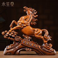 禾笙堂馬到成功擺件客廳玄關(guān)工藝裝飾品辦公室喬遷之喜搬家風(fēng)水開業(yè)禮品 木紋-馬到成功小號長33*14*33cm