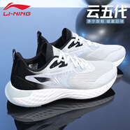李寧男鞋運動(dòng)鞋子男云五代軟底網(wǎng)面減震跑步鞋秋季防潑水休閑旅游鞋 南極灰/黑色 39