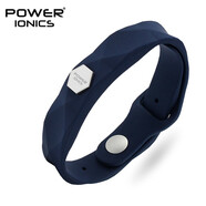 power ionics歐美菱動(dòng)運(yùn)動(dòng)手環(huán)負(fù)離子能量男女情侶硅膠學(xué)生手鐲可刻字配飾禮物 深藍(lán)