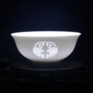 景德鎮(zhèn)（jdz）家用飯碗中式陶瓷碗高溫白瓷沙拉碗搬家禮物米飯碗單個(gè)餐具散件 年年有余玲瓏飯碗（兩只裝）