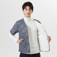 凡科短袖棉衣男加絨加厚棉服中老年人半袖保暖無領內(nèi)膽小棉襖內(nèi)穿護肩 2455羊羔絨深灰加絨 4XL （160-170斤內(nèi)）