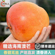 甜農(nóng)人海南澳芒 順豐快遞 大芒果 應(yīng)季新鮮水果 生鮮禮盒 精品 8斤禮盒外加大泡沫箱(凈重 )