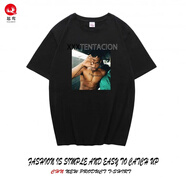 思鸞紀念xxxtentacion短袖T恤男潮流hiphop嘻哈說唱半袖上衣寬松大碼 黑短袖*-xxx嘻哈-4 S男女款