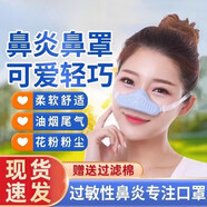 鼻罩過(guò)敏性鼻炎專用鼻子口罩鼻用空氣過(guò)濾器抗防花粉豬鼻子 藍(lán)色鼻罩+5片水洗棉+20片防塵棉