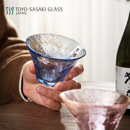 TOYO-SASAKI GLASSTOYO-SASAKI GLASS日本進(jìn)口富士山櫻花茶杯酒杯金箔耐高溫熱飲杯 藍42150TS-G-LSHB