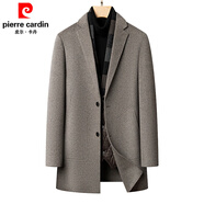 皮爾卡丹高端輕奢雙面呢大衣男加厚羽絨內膽中長(cháng)款西服羊毛呢子外套含馬甲 駝色 顏色偏灰 L 175碼【建議130斤-145斤】