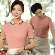 奧義馳翻領(lǐng)Polo工作服短袖印字logo男女t恤定制企業(yè)團體廣告文化衫刺繡 藕粉色 S