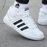 阿迪達斯（adidas）男鞋休閑鞋 25秋新款運動(dòng)鞋時(shí)尚復古網(wǎng)球鞋子舒適耐磨透氣滑板鞋 經(jīng)典黑白/中幫【ALL COURT MID】 42 內長(cháng)260mm