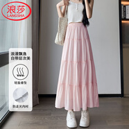 浪莎白色蛋糕裙女夏季薄款遮胯顯瘦梨形法式蓬蓬裙a字中長款半身裙