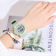 樸里 電子手表男女高中學(xué)生簡(jiǎn)約氣質(zhì)潮流夜光運動(dòng)中學(xué)生男女情侶手表 月牙鍍金-綠色 電池（收藏關(guān)注優(yōu)先發(fā)貨）