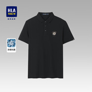 海瀾之家（HLA）短袖POLO衫男士龍騰九州IP涼感親膚上衣體恤男夏季polo衫上衣夏裝 黑色68 180/96Y XL推薦137~150斤